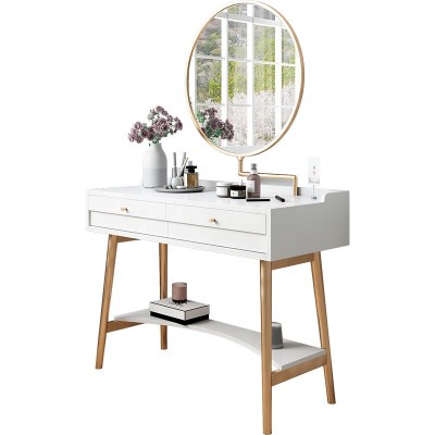 Makeup Dressing Table with 2 Sliding Drawers for Bedroom, Bathroom