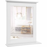 VASAGLE  Matte White Bathroom Mirror Wall-Mounted Makeup Vanity Mirror for Dressing Table