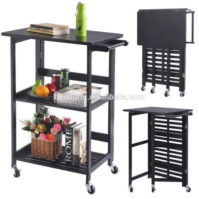 New Products Foldable Kitchen Serving Trolley Cart