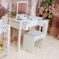 Contemporary Vanity Set with Hidden Mirror Writing Desk