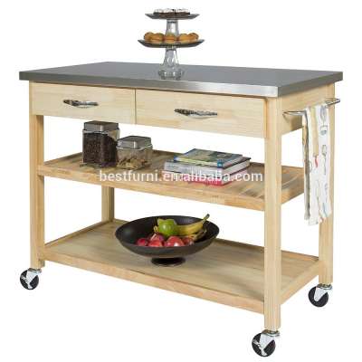 Wholesale 3 Tier multifunctional kitchen Vegetable trolley cart