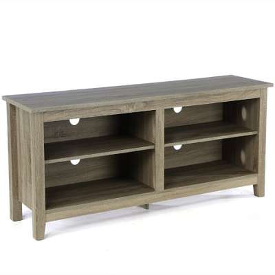 High Quality Driftwood Finished Modern TV Console Stand